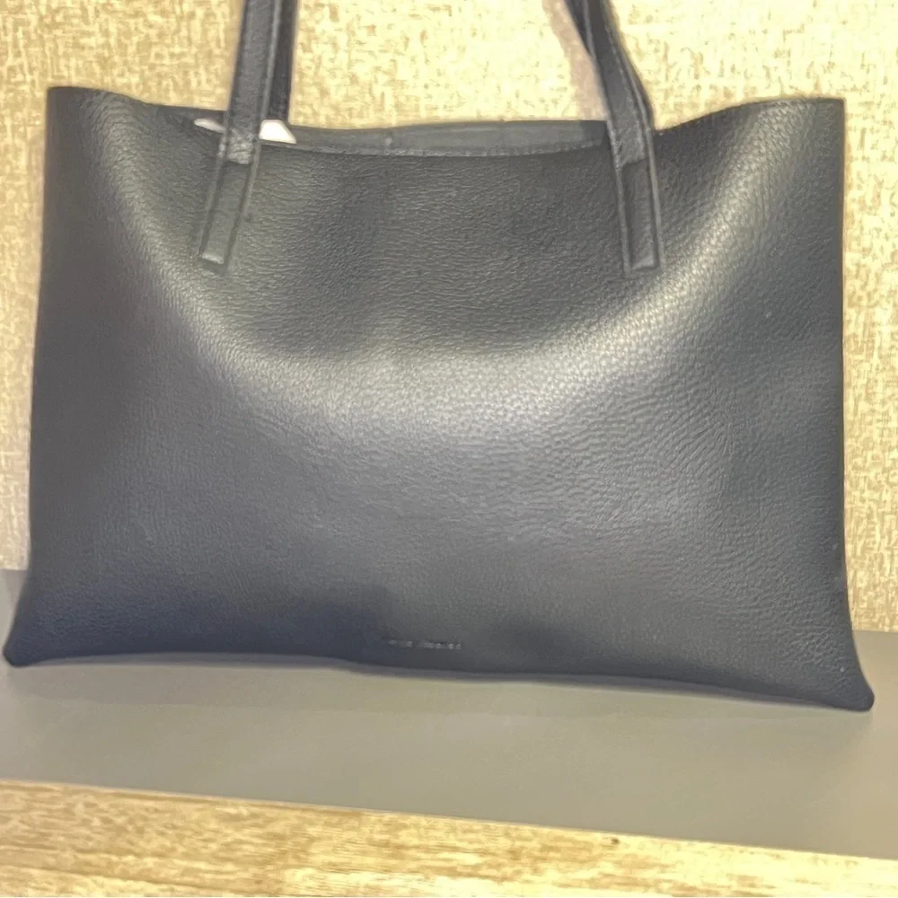 VINCE CAMUTO Tote | Vegan Leather | Black | Gray | Double Strap | NWOT